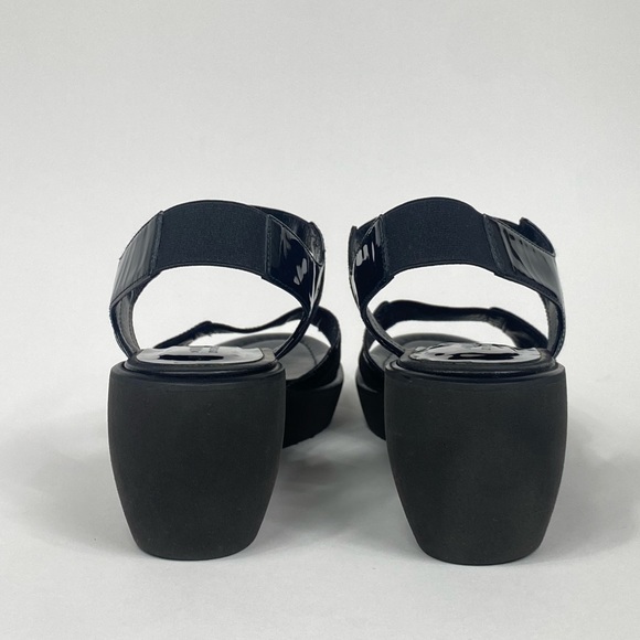Donald J. Pliner Black Nona Patent Wedge Sandal Size Women's 8.5 - Picture 10 of 11